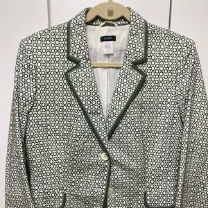 J. Crew Bubble Blazer, green and white, sz 12